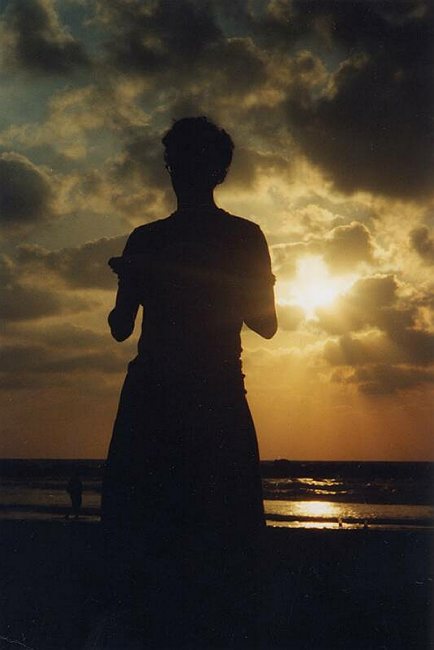 A sunset talk on the beach in Tel aviv